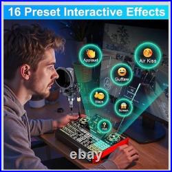 Podcast Equipment Bundle with 3.5mm Condenser Microphone. Sound Card Audio Mixer