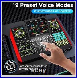 Podcast Equipment Bundle with 3.5mm Condenser Microphone. Sound Card Audio Mixer