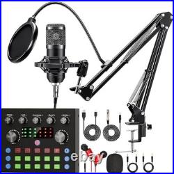 Podcast Equipment Bundle with Audio Mixer and Condenser Microphone, Voice Change