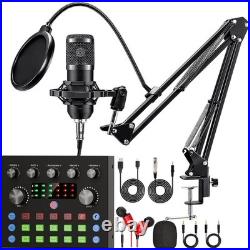 Podcast Equipment Bundle with Audio Mixer and Condenser Microphone, Voice Change