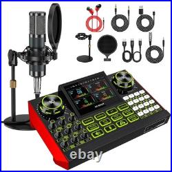 Podcast equipment bundle with live sound card audio mixer, with 3.5mm
