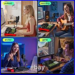 Podcast equipment bundle with live sound card audio mixer, with 3.5mm