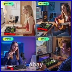 Podcast equipment bundle with live sound card audio mixer, with 3.5mm