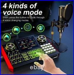 Podcast equipment bundle with live sound card audio mixer, with 3.5mm