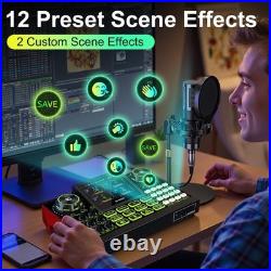 Podcast equipment bundle with live sound card audio mixer, with 3.5mm