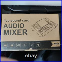 Podcast equipment bundle with live sound card audio mixer, with 3.5mm