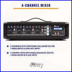 Power Dynamics PDM-C405A Bluetooth 4-Channel Mixer Amplifier 800W PA System