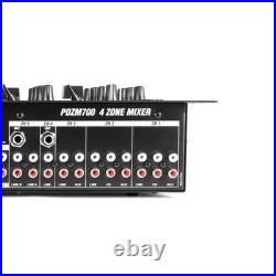 Power Dynamics PDZM700 6-Channel 4-Zone Installation Mixer Pro Audio Equipment