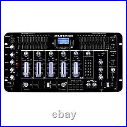 Pro 4 Channel DJ Mixer Console Phono Mic Bluetooth USB WITH LCD DISPLAY Black