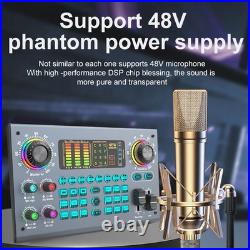 Professional Podcast Live SoundCard Equipment Bundle with 48V XLR Micr