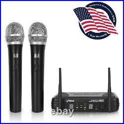 Pyle PDWM3375 Professional 2-Channel UHF Wireless Handheld Microphone System