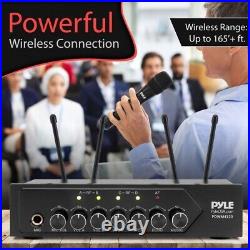 Pyle PDWM4120 Portable Battery Operated Four Bluetooth Cordless Microphone Set