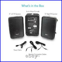 Pyle PPHP898MX Bluetooth PA Speaker & Amplifier Mixer System, 8-Ch. Audio Mixer