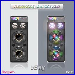Pyle PSUFM1040 1000W 10 Dual Passive DJ Speaker System WithFlashing DJ Lights