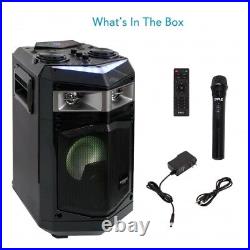 Pyle PWMKRDJ84BT Portable PA Loudspeaker & Microphone System 500 Watt, Lights
