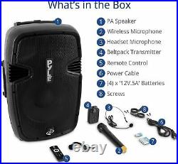 Pyle Portable Bluetooth Loudspeaker Active PA Speaker System Kit Rechargeable