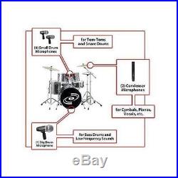Pyle Pro PDKM7 New 7 Microphone Wired Drum Kit With Mounting Accesories