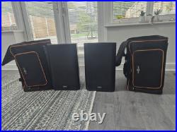 QSC K10 Active Powered 10 1000W 2-Way Portable PA Speakers With Tote Bags