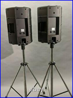 Qtx qs12 500w speakers pair and powerdrive stands pair