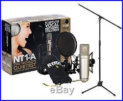 RODE NT1-A Microphone Package with Tripod Base Mic Boom Stand