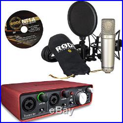 RODE NT1-A Microphone with Focusrite Scarlett 2i2 USB Audio Interface