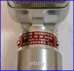Reslosound Ribbon Microphone RBT/L 30-50 OHMS Made In UK Tested & Working Order