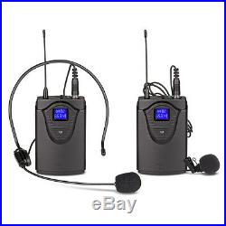 Rocket 4 Channel UHF Lavalier/Lapel Wireless Microphone System Mic with Headset