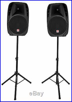 Rockville 15 Church Speakers+Mixer+Stands+Mics+Bluetooth 4 Church Sound Systems