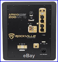 Rockville APM10B 10 400 Watt Powered/Active Studio Subwoofer Pro Reference Sub