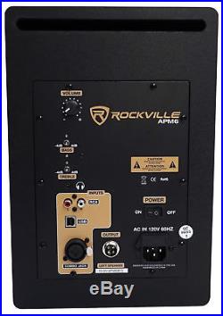 Rockville APM6W 6.5 2-Way 350W Active/Powered USB Studio Monitor Speakers Pair
