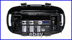 Rockville GB1 Portable Powered PA System With Mixer+Speakers+Stands+Mic DJ Package