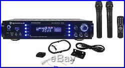 Rockville RPA7000UWM 1000w 2 Channel Rack DJ Amplifier/Receiver with2 VHF Mics+USB