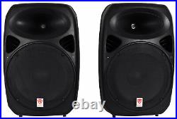 Rockville RPG152K Dual 15 Powered Speakers, Bluetooth+Mic+Stands+Cables+Mixer