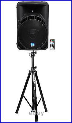 Rockville RPG15BT 15 Powered 1000W DJ PA Speaker BlueTooth, USB, SD, Remote+Stand