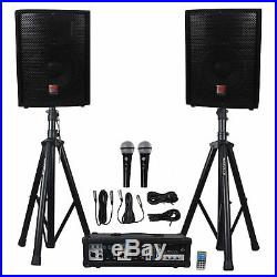 Rockville RPG2X10 Package PA System Mixer/Amp+10 Speakers+Stands+Mics+Bluetooth