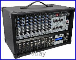 Rockville RPM109 12 Channel 4800w Powered Mixer, 7 Band EQ, Effects, USB, 48V