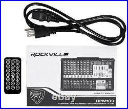 Rockville RPM109 12 Channel 4800w Powered Mixer, 7 Band EQ, Effects, USB, 48V
