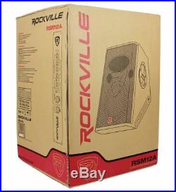 Rockville RSM12A 12 1000 Watt 2-Way Powered Active Stage Floor Monitor Speaker