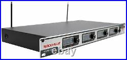 Rockville RWM4200VH VHF Wireless Quad HandHeld Microphone System w LCD Display
