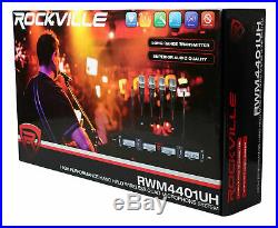 Rockville RWM4401UH QUAD UHF 4 Wireless HandHeld Microphone System withLCD Display