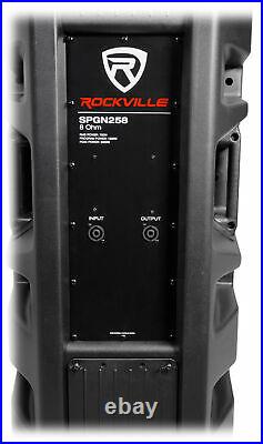 Rockville SPGN258 Dual 15 3000w 2-Way 8-Ohm Passive DJ PA Speaker/ABS Cabinet