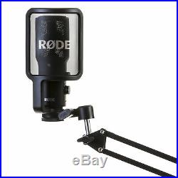Rode NT-USB Condensor Microphone with Knox Mic Boom Arm Stand and Pop Filter