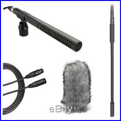 Rode NTG2 Shotgun Microphone Boom Kit with Boompole, Deadcat & 20' XLR Cable