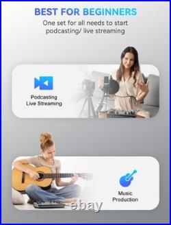 SINWE Podcast Equipment Bundle, Audio Interface with Studio Condenser Micropho