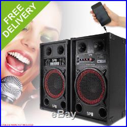 SPB 10 Active Powered Red Cone PA Speakers Disco Party DJ Sound System 600W