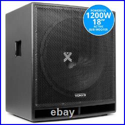 SWP18 18 Inch Active Powered Subwoofer Bass Bin Stage Club DJ PA Speaker 1200W