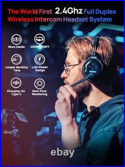 SYNCO XTALK X2 2.4GHz 350M/1148FT Wireless Intercom Headset System For 2 Persons