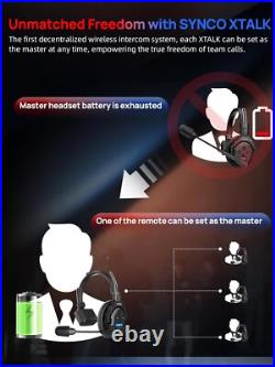 SYNCO XTALK X2 Wireless Intercom Headset System 2.4GHz 350M/1148FT For 2 Persons