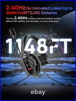 SYNCO XTALK X5 Wireless Intercom Headset Communication System 2.4GHz350M/1148FT