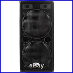 Seismic Audio Pair Dual 15 PA DJ Black Speakers 1000 Watts Studio